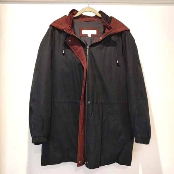 Elisabeth by Liz Claiborne Hooded Coat Maroon and Black Size 1X - Picture 1 of 10